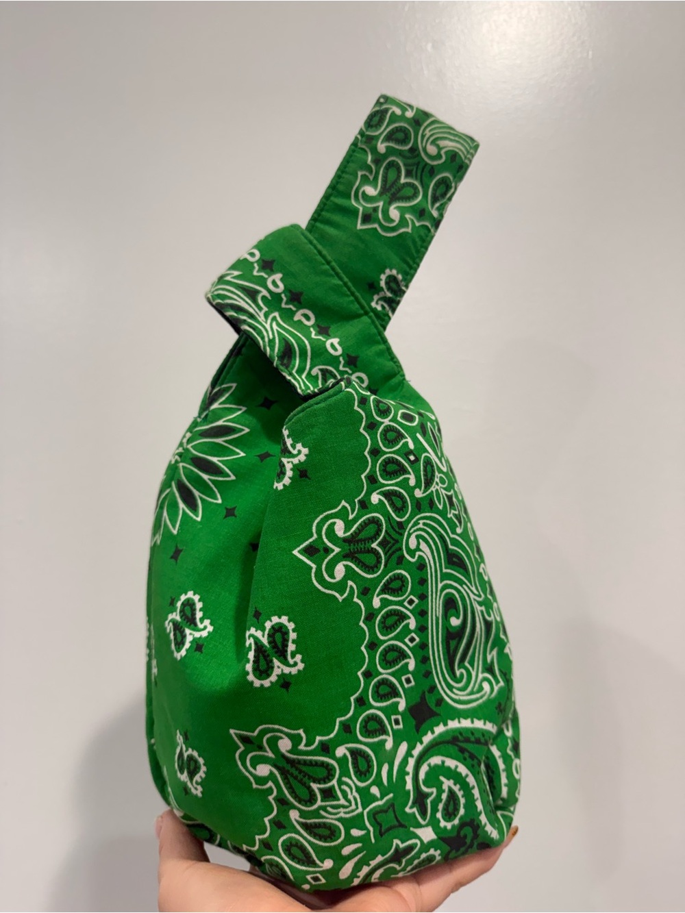 Green Bandana-Print Shoulder Bag — Casual Everyday Tote - Picture 2 of 5